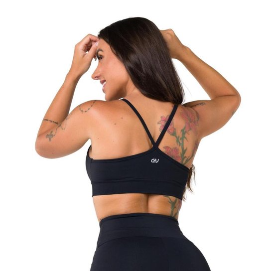 Top Básico Preto Decote U