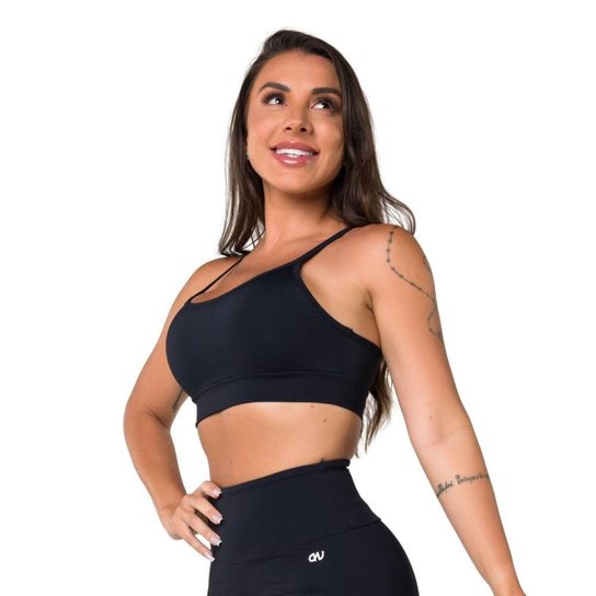 Top Básico Preto Decote U