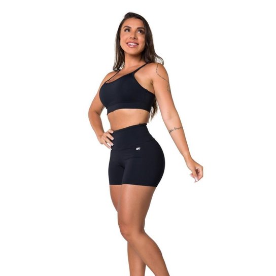 Top Básico Preto Decote U