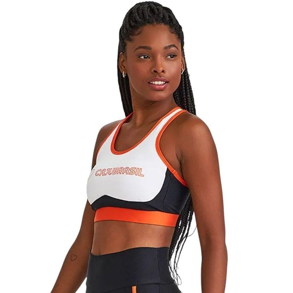 Top Caju Brasil Atlanta Silk Feminino - Branco e Preto P