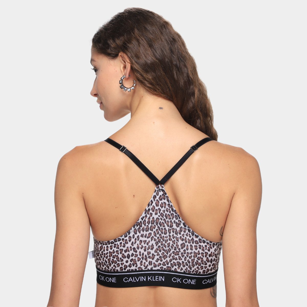 Top Calvin Klein Animal Print Zebra Alças Finas - 1