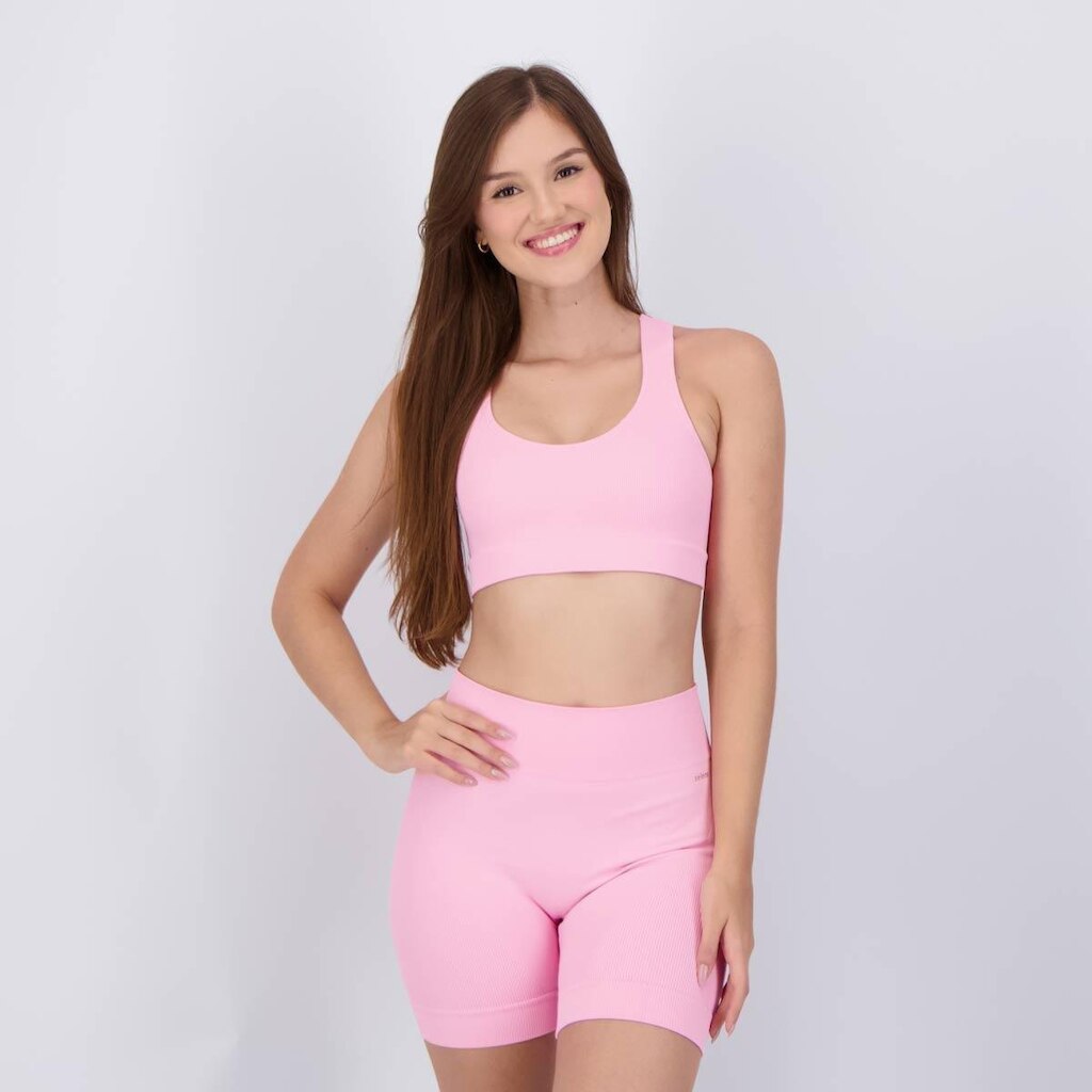 Top Canelado Selene Sem Costura Feminino Rosa
