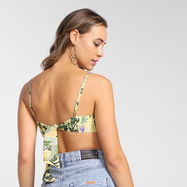 Top Colcci Faixa Estampado Feminino