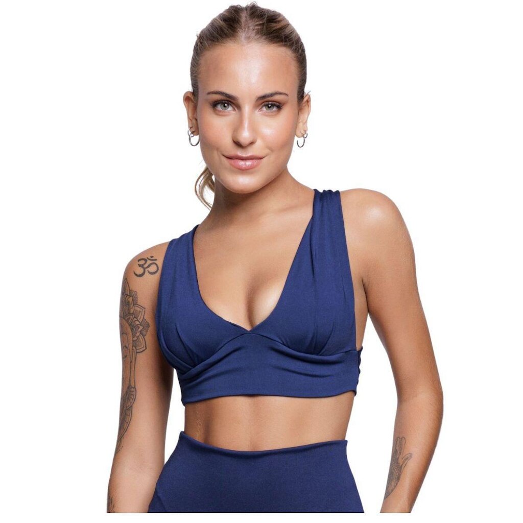 Top Com Bojo Vekyo Suplex Liso Roupa de treino com alta compressão