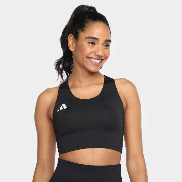 Top Cropped Adidas Adizero Feminino - Preto | Netshoes
