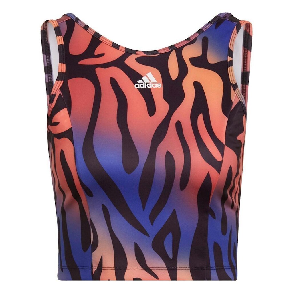 Top Cropped AEROREADY Designed to Move Tiger-Print Adidas