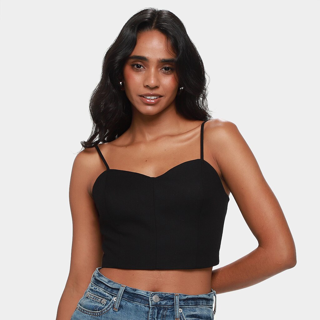 Top Cropped All's Linho Feminino