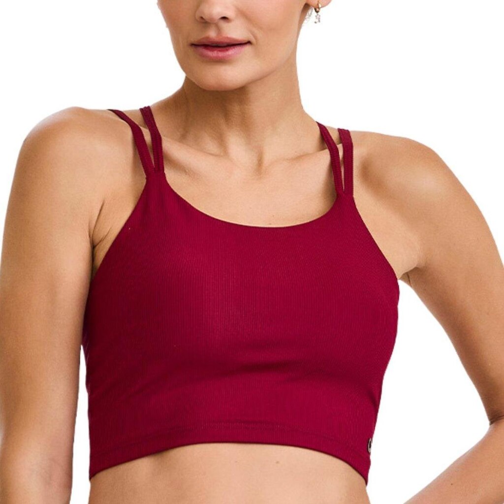 Top Cropped Caju Brasil Canelado Alças Duplas