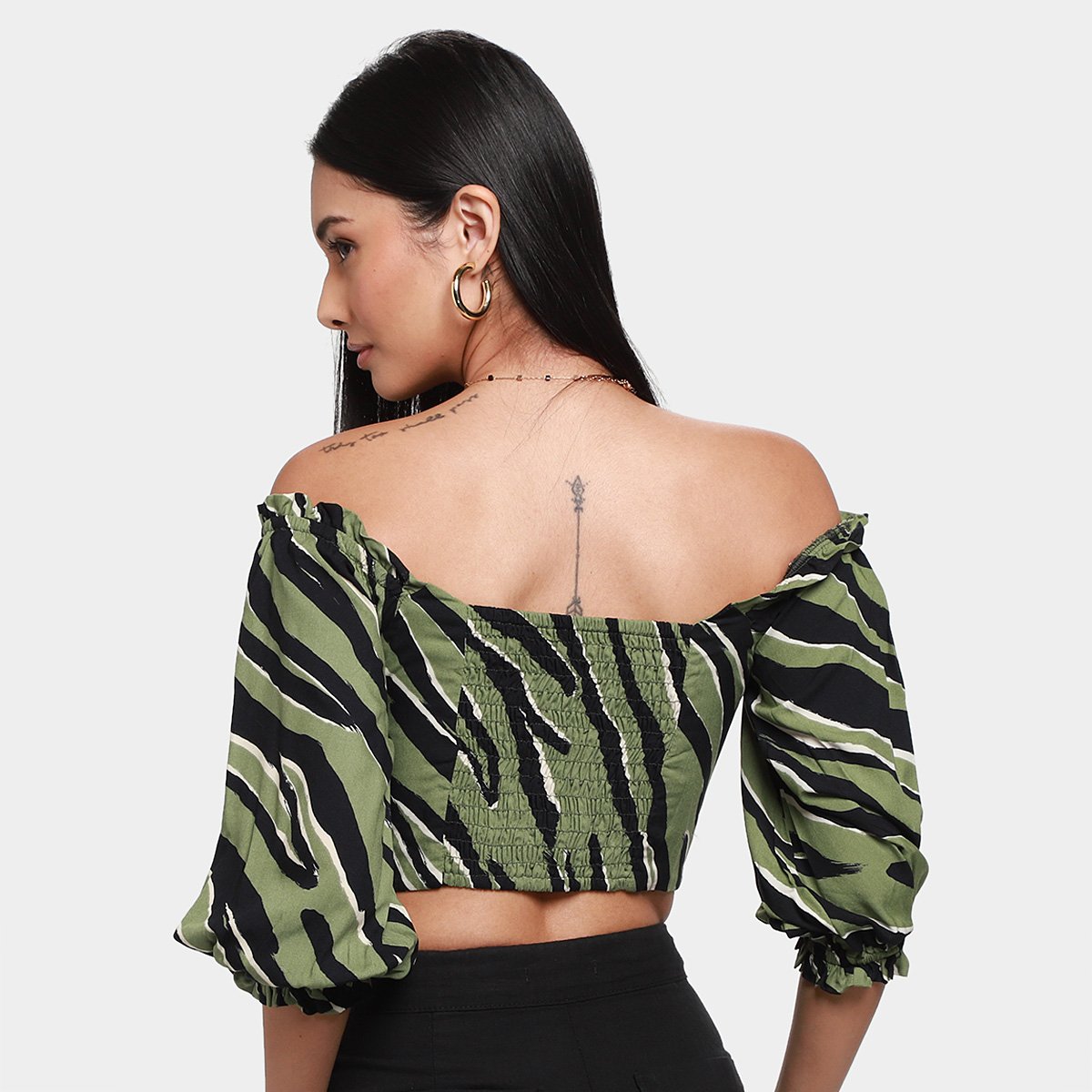 Top Cropped Ciganinha Mercatto Ferino Feminino - 1