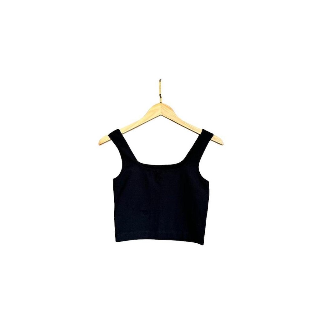Top Cropped Dzarm Alças Largas Decote Reto Feminino