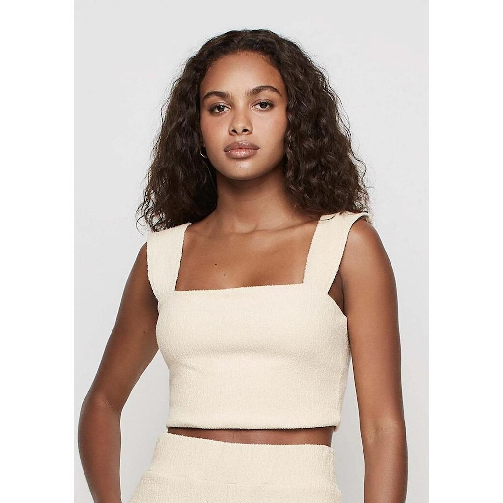 Top Cropped Dzarm Texturizado Alças Largas Feminino