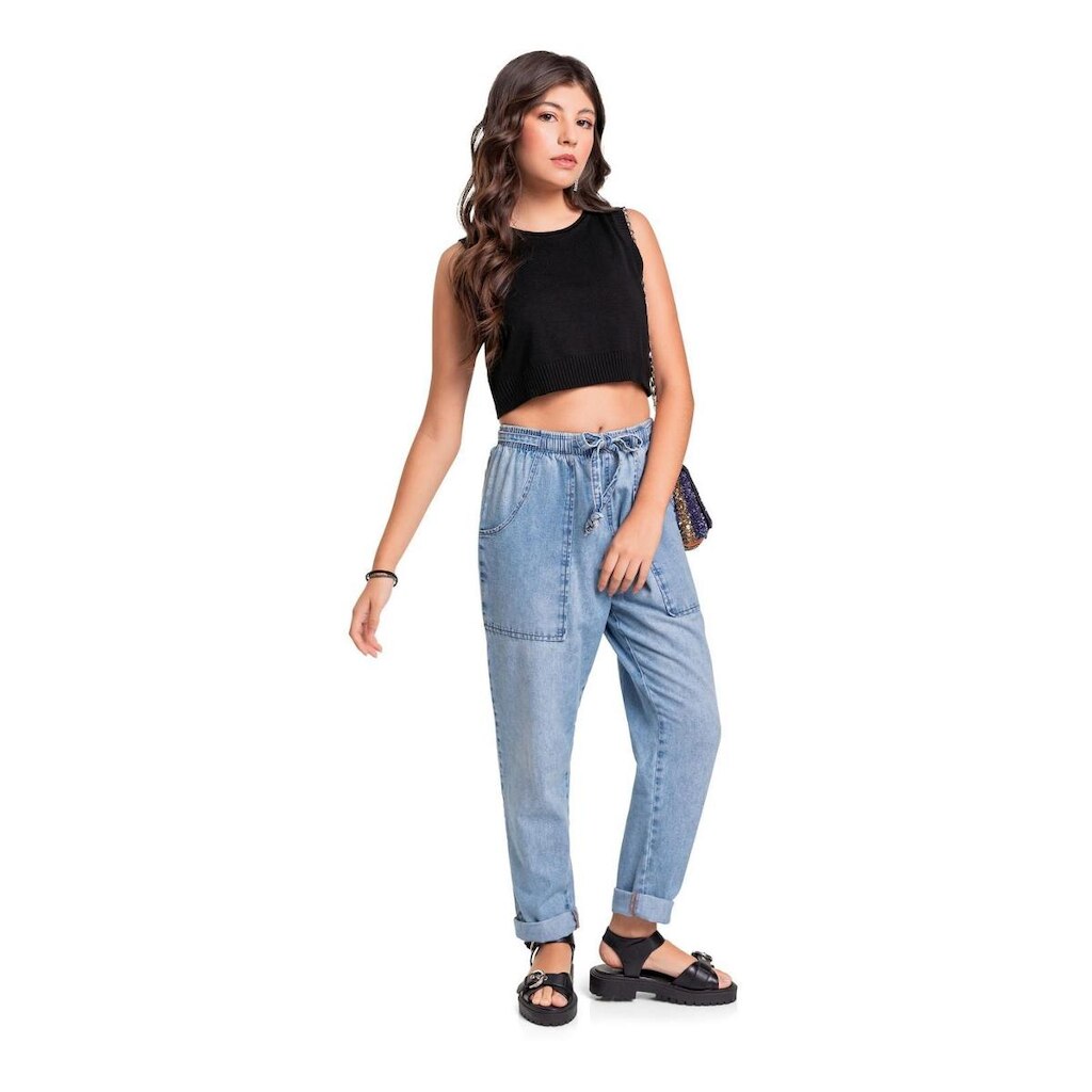 Top Cropped em Tricô Juvenil Gloss