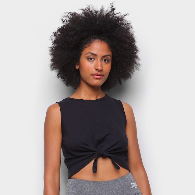 Top Cropped Everlast Feminino - Preto Menor preço em Top Cropped Everlast Feminino - Preto