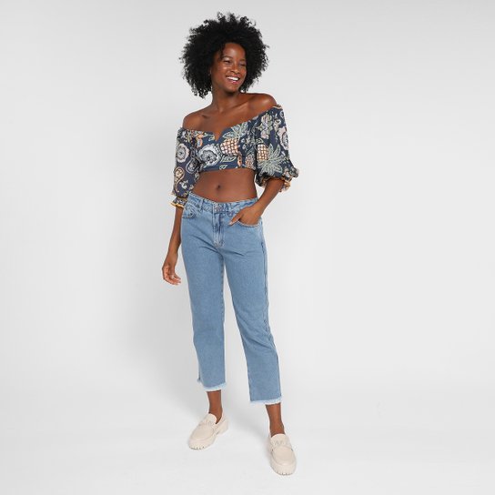 Top Cropped Farm Desejo de Abacaxi Feminino