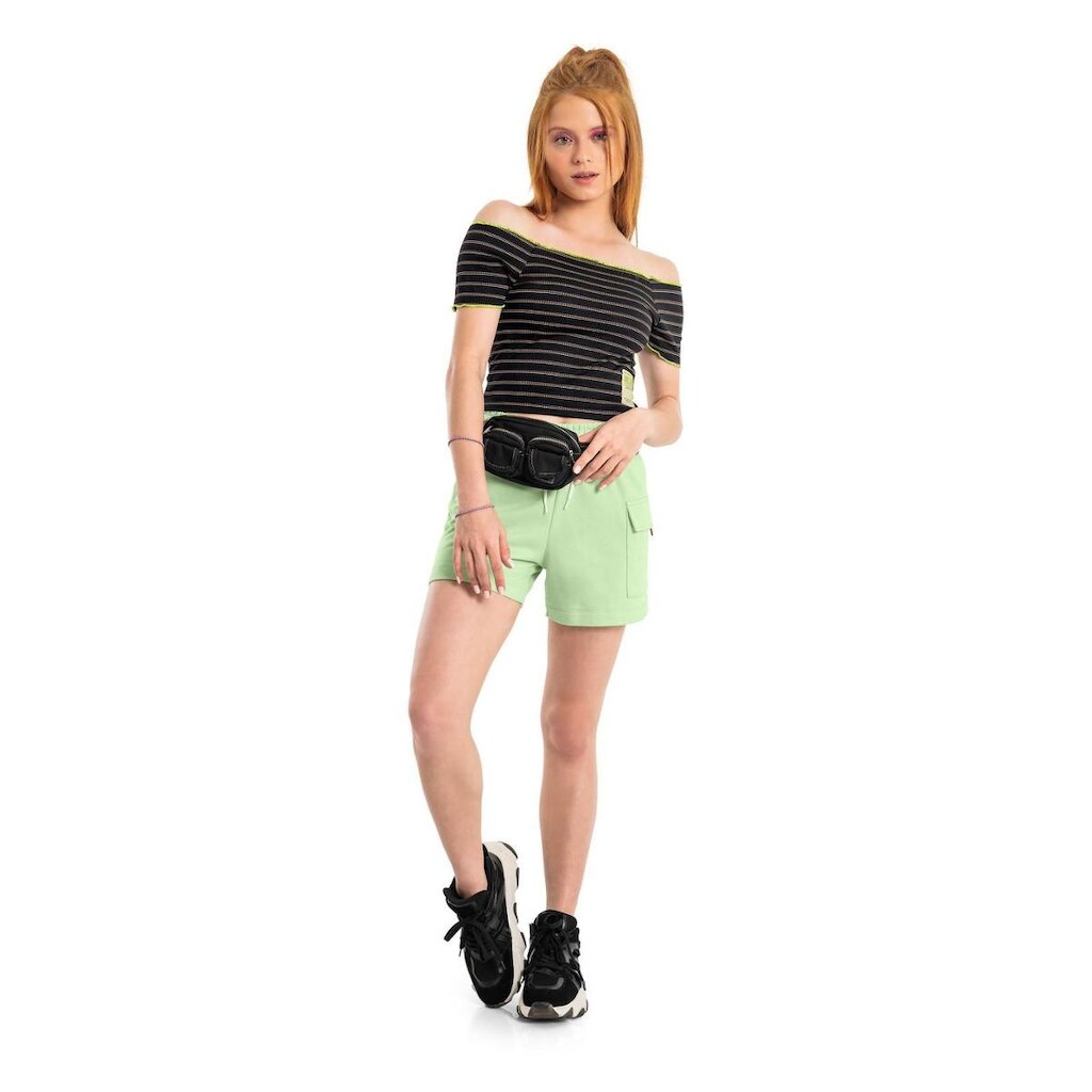 Top Cropped Juvenil em Malha Lastex Gloss