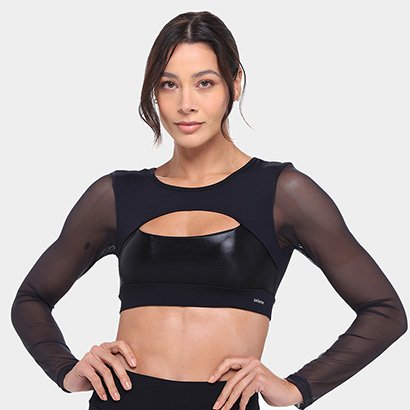 Top Cropped Selene e Recorte Manga Longa Feminino - Feminino