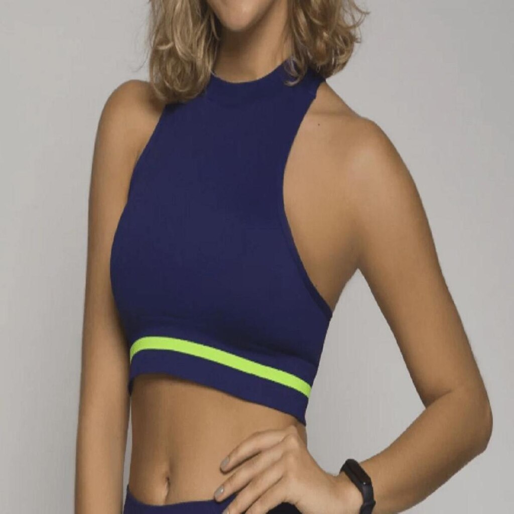 Top Cropped sem costura Selene - Azul