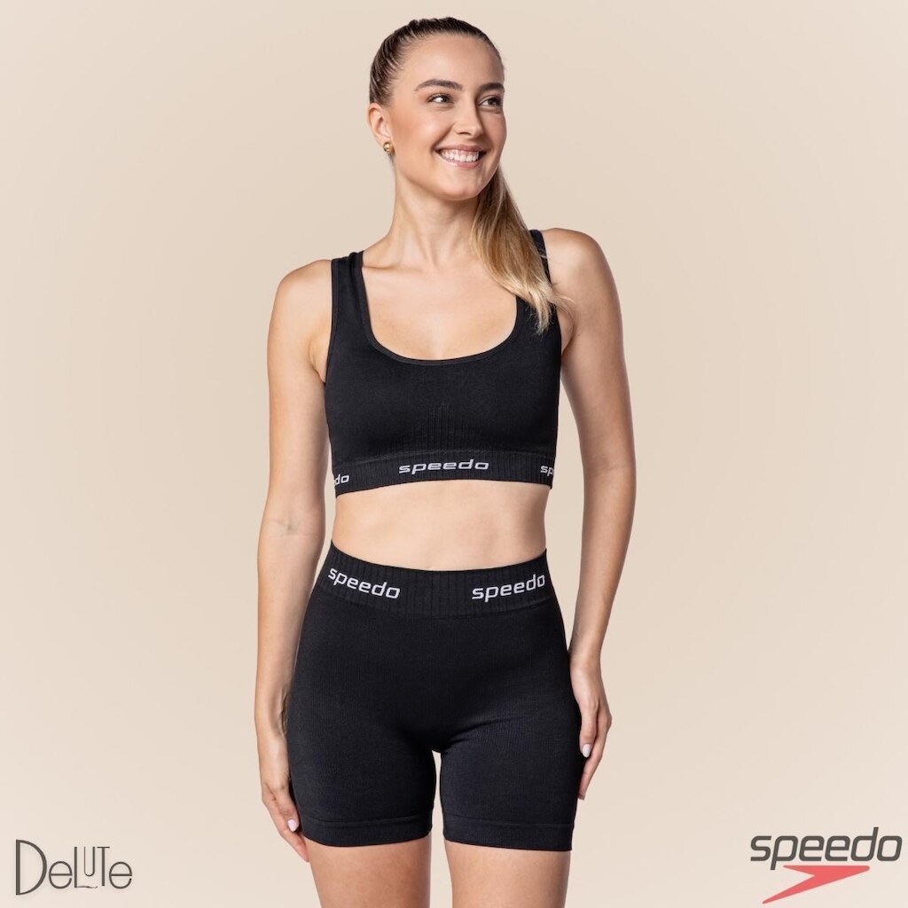 Top Cropped Speedo Canelado Com Bojo Removivel