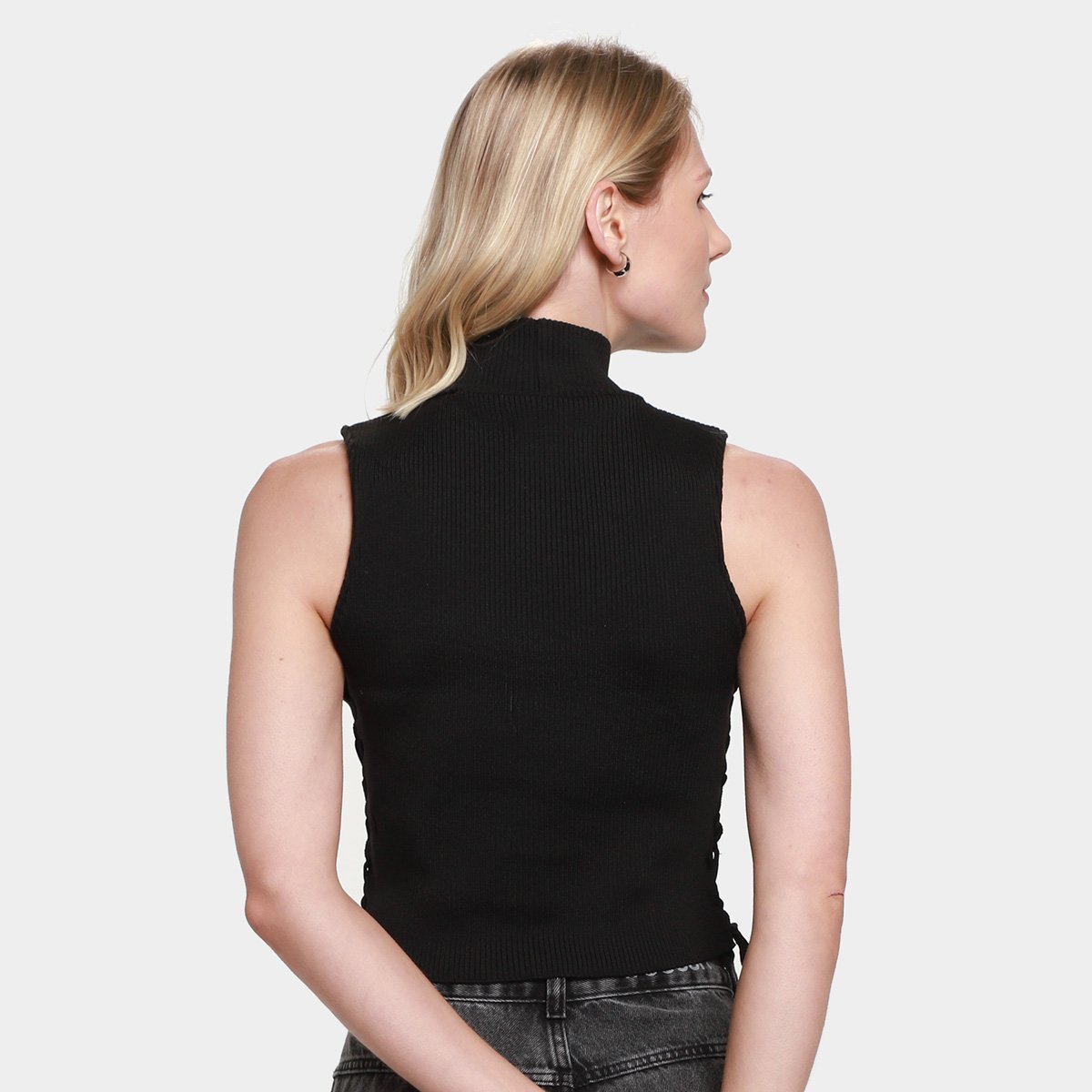 Top Cropped Tricô Mercatto Canelada Feminina - 1