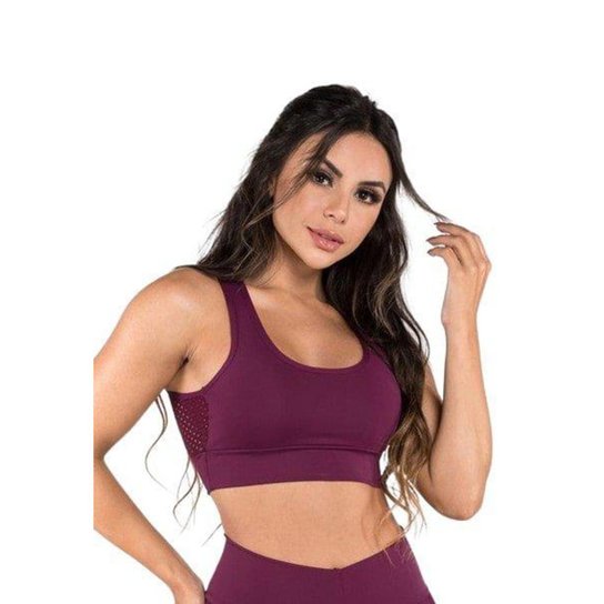 Top Cropped Vlast Poliamida Sustentacao Nadador Zero Transparencia Academia Fitness Feminino 1029 - Marsala Menor preço em Top Cropped Vlast Poliamida Sustentacao Nadador Zero Transparencia Academia Fitness Feminino 1029 - Marsala