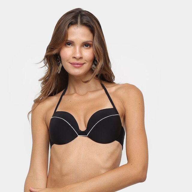 Top de Biquini Liz Illumina Push Up - Preto Menor preço em Top de Biquini Liz Illumina Push Up - Preto