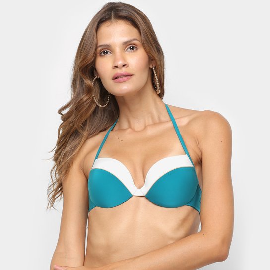 Top de Biquini Liz Illumina Push Up - Azul Turquesa Menor preço em Top de Biquini Liz Illumina Push Up - Azul Turquesa