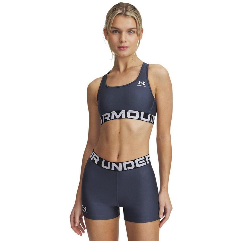 Top de Treino Feminino Under Armour HeatGear Authentics Mid G Preto