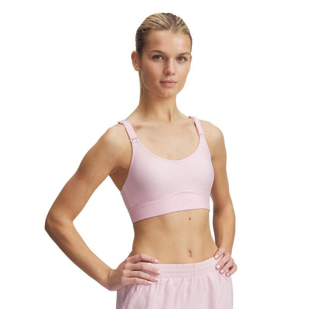 Top de Treino Feminino Under Armour Infinity Mid 2.0 GG Rosa