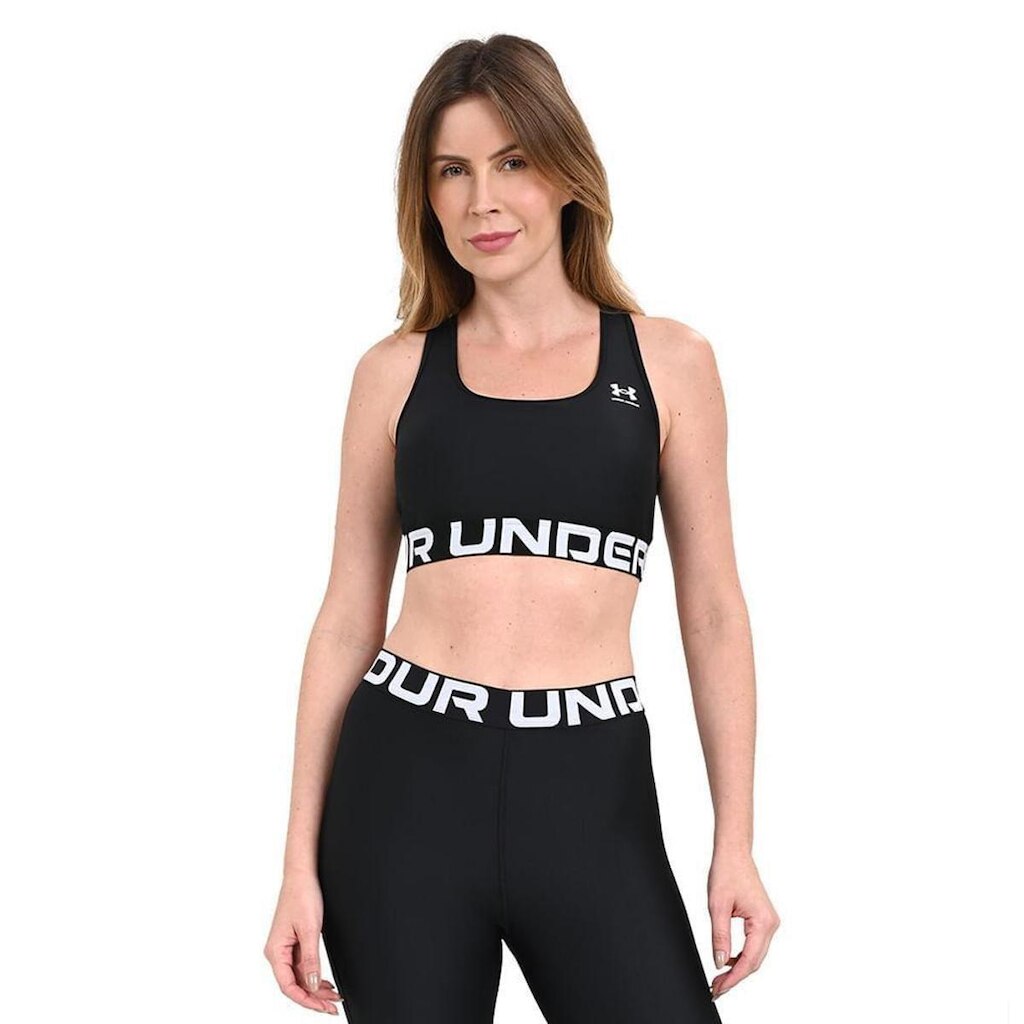 Top de Treino Under Armour HeatGear Authentics Mid Feminino PP Cinza