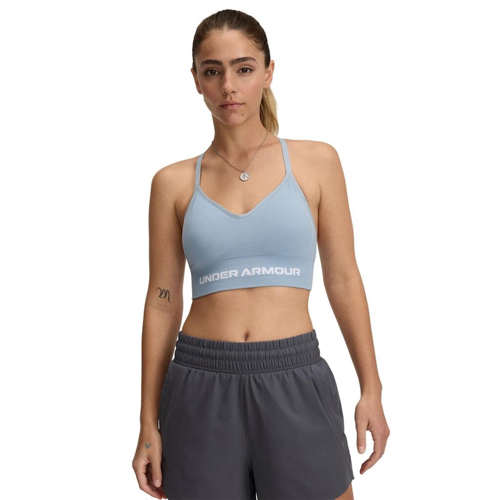 Top de Treino Under Armour Vanish Seamless Low Feminino PP Cinza