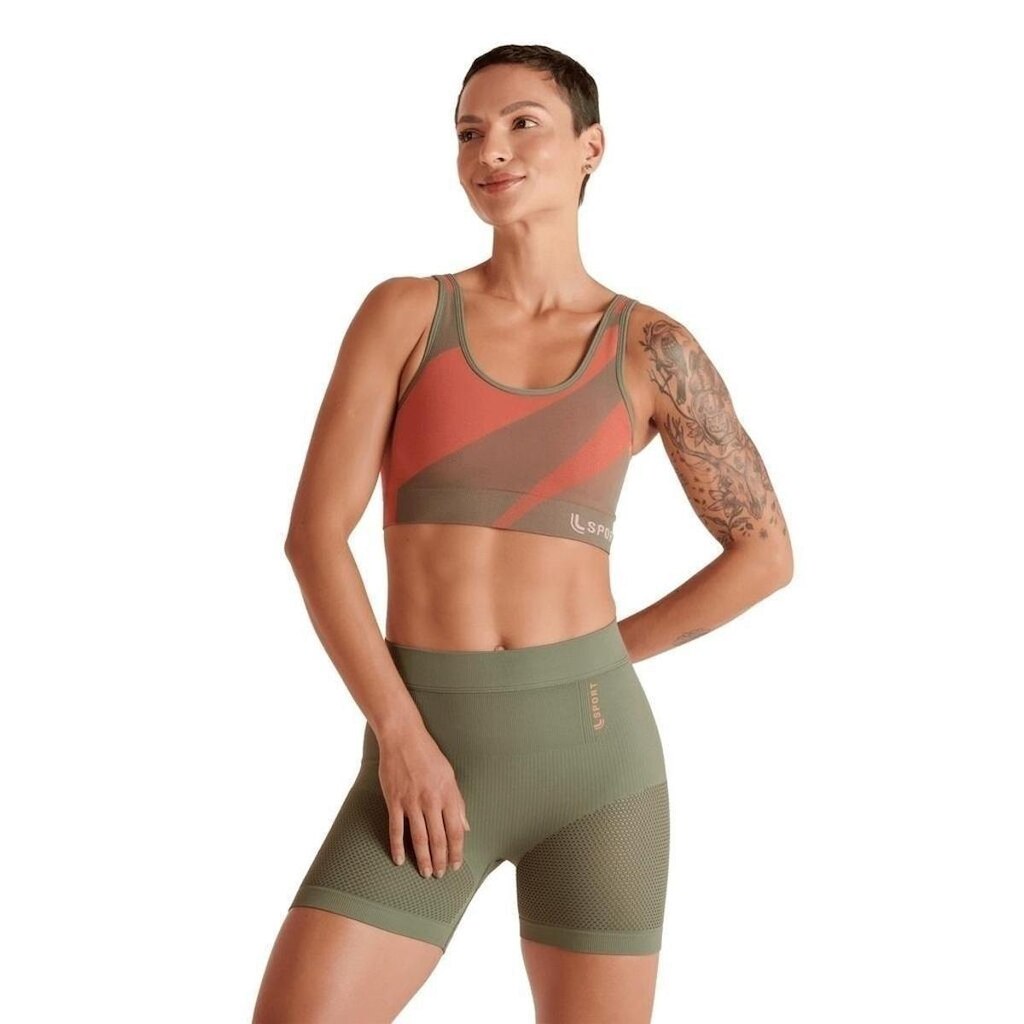 Top Double Geométrico Lupo Feminino - Verde