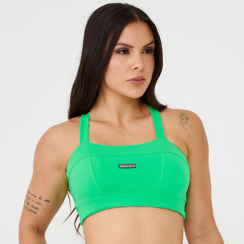 Top Faixa Com Recortes Poliamida Com Bojo Donna Carioca