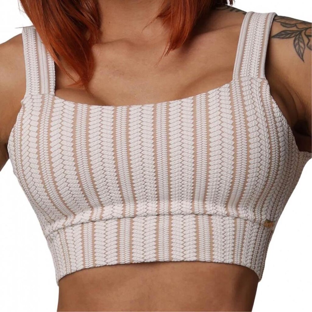 Top Faixa Jacquard Crochet Cappuccino Moving
