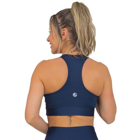 Top Feminino Fitness Nadador Sem Bojo Azul Escuro - Azul Escuro