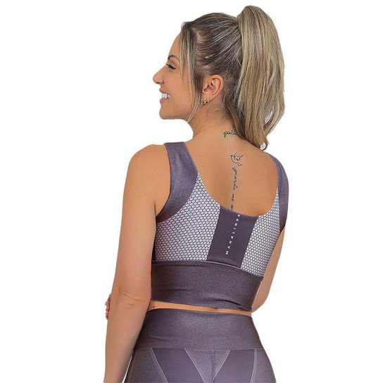 Top Feminino Fitness Xtreme Prata - Prata