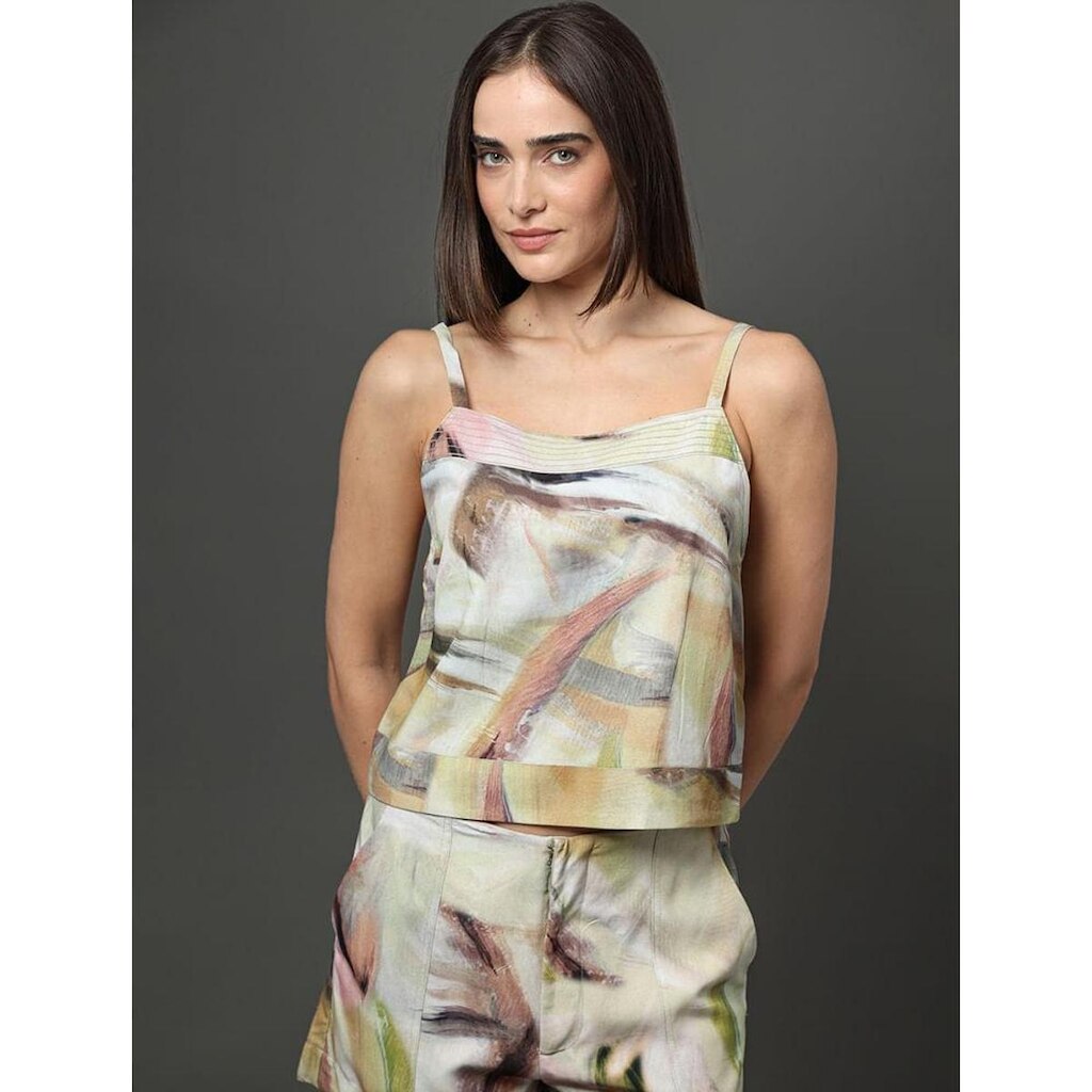 Top Feminino Linho Misto Calvin Klein Jeans