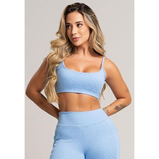 Top Fitness Cropped Alcinha Costas Abertas Feminino Jacquard Mvb Modas