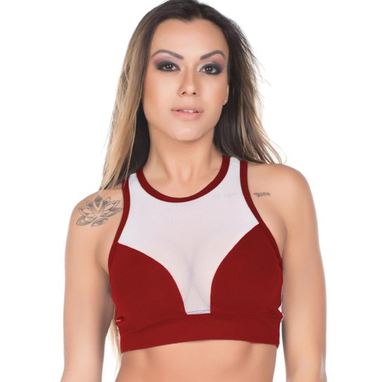 Top Fitness Dily Recorte Em Tule - Branco+Vermelho é ruim? Top Fitness Dily Recorte Em Tule - Branco+Vermelho é boa?