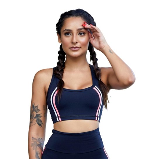 Top Fitness DMFit Vivo Flúor Feminino - Preto+Rosa Menor preço em Top Fitness DMFit Vivo Flúor Feminino - Preto+Rosa