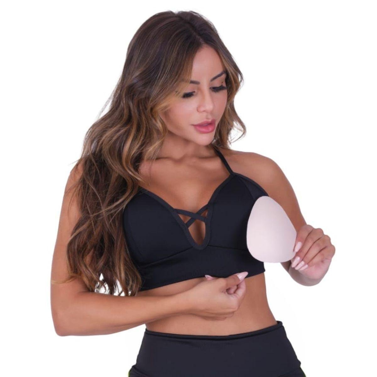 Top Fitness Feminino Decote Tiras E Bojo Removível Academia Menor preço em Top Fitness Feminino Decote Tiras E Bojo Removível Academia