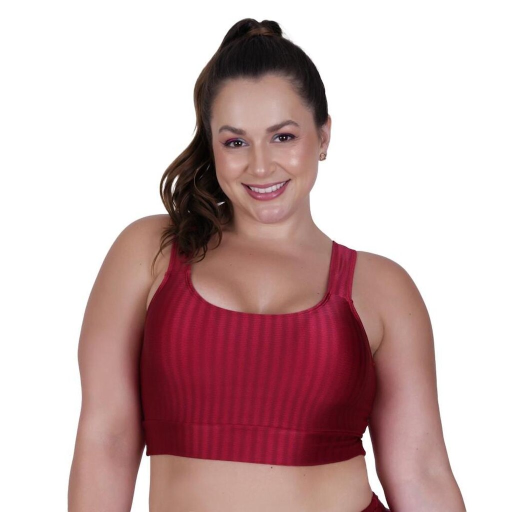 Top Fitness Plus Size 3D Terra e Mar Cropped de Academia Nicole