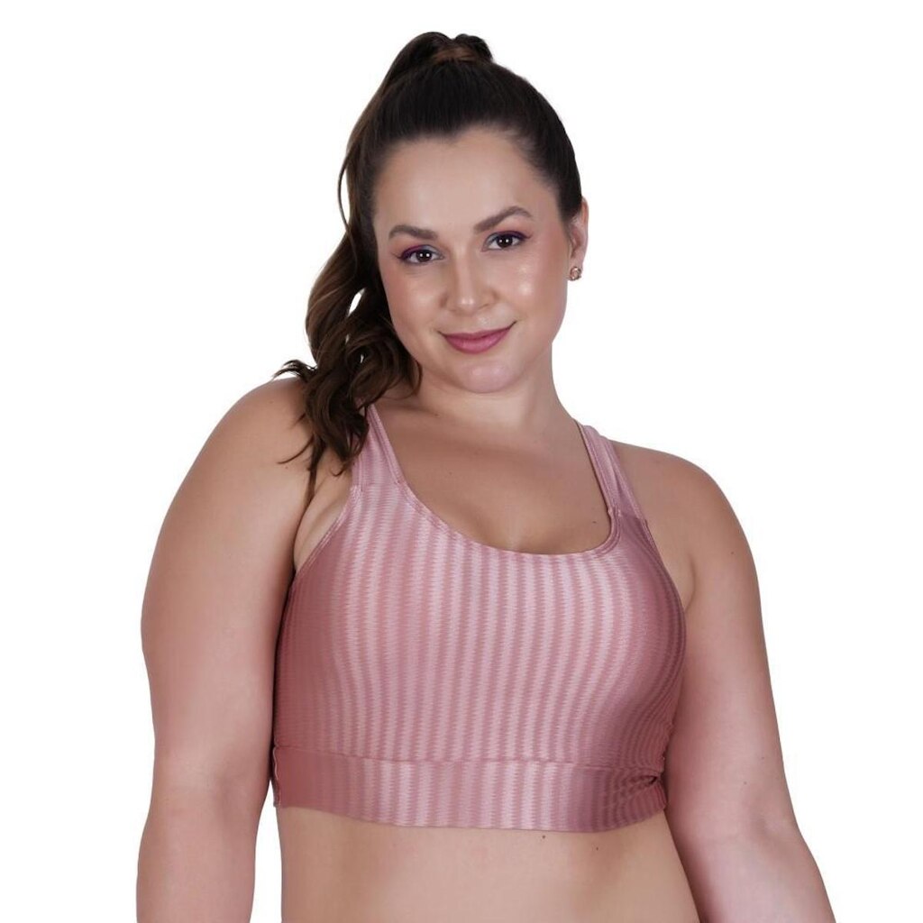 Top Fitness Plus Size 3D Terra e Mar Cropped de Academia Nicole