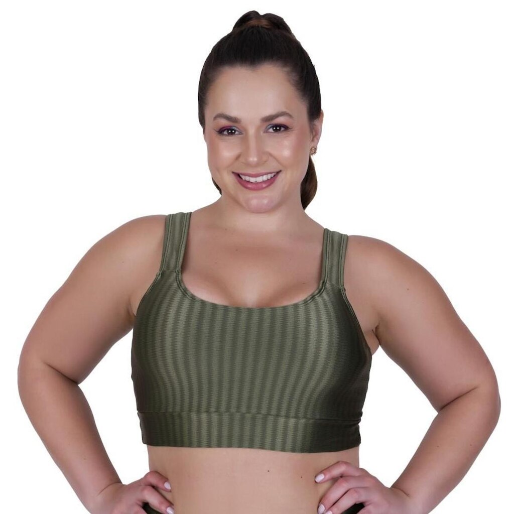 Top Fitness Plus Size 3D Terra e Mar Cropped de Academia Nicole