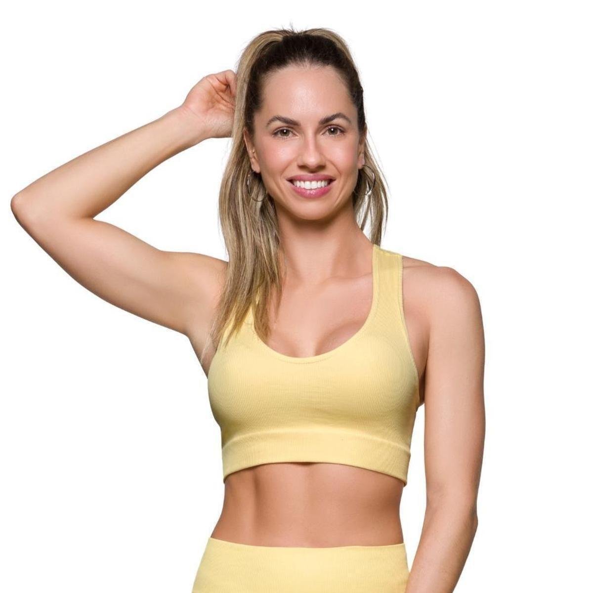 Top Fitness Sport Sem Costura e Sem Bojo Com Alças Largas Feminino Selene Original