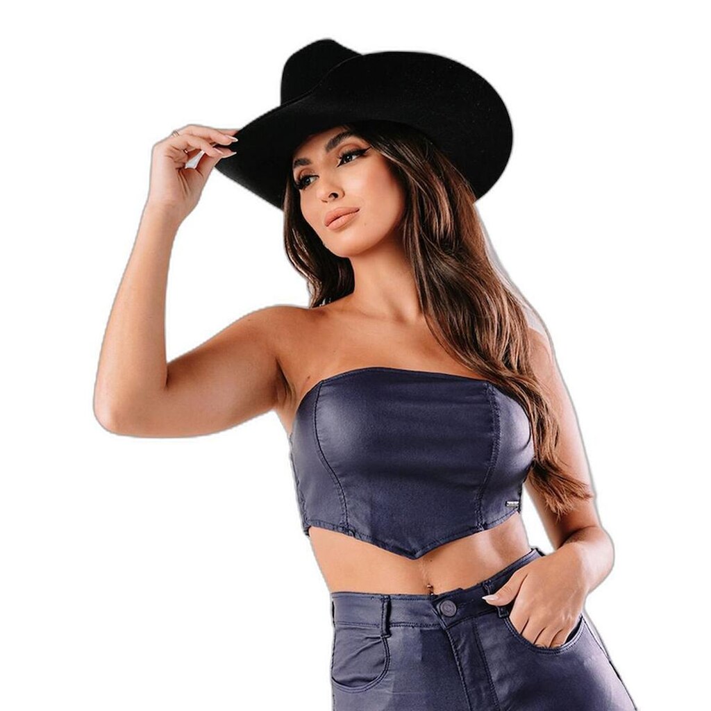 TOP MATERIAL SINTÉTICO FEMININO COM LASTEX 23605