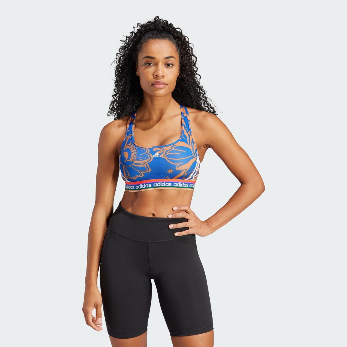 Top Médio Suporte adidas x FARM Rio Adidas - Azul | Netshoes