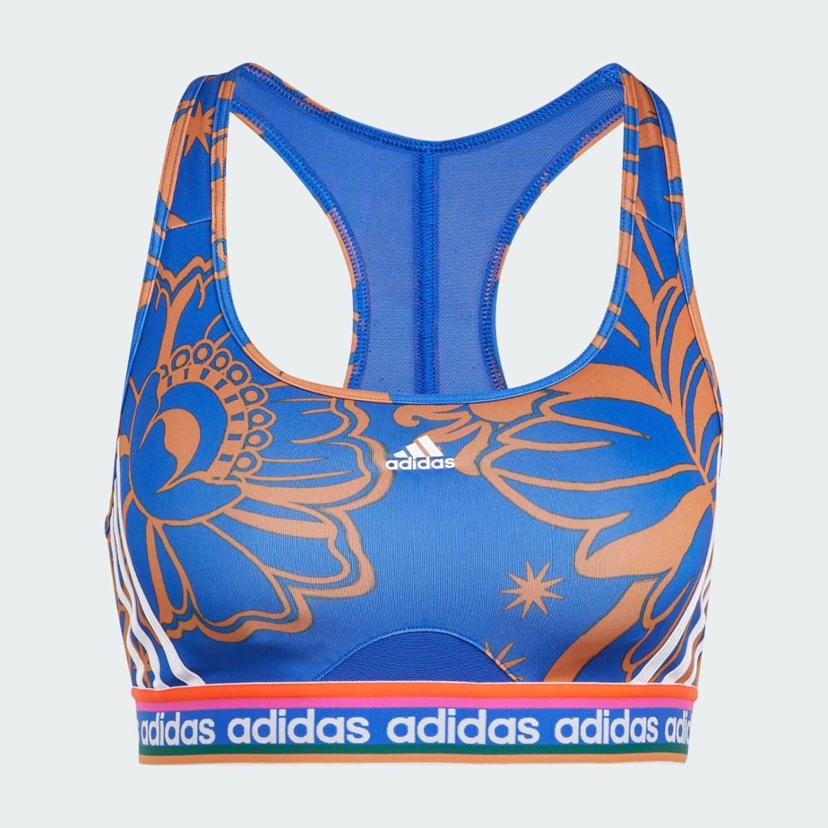 Top Médio Suporte adidas x FARM Rio Adidas - Azul | Netshoes