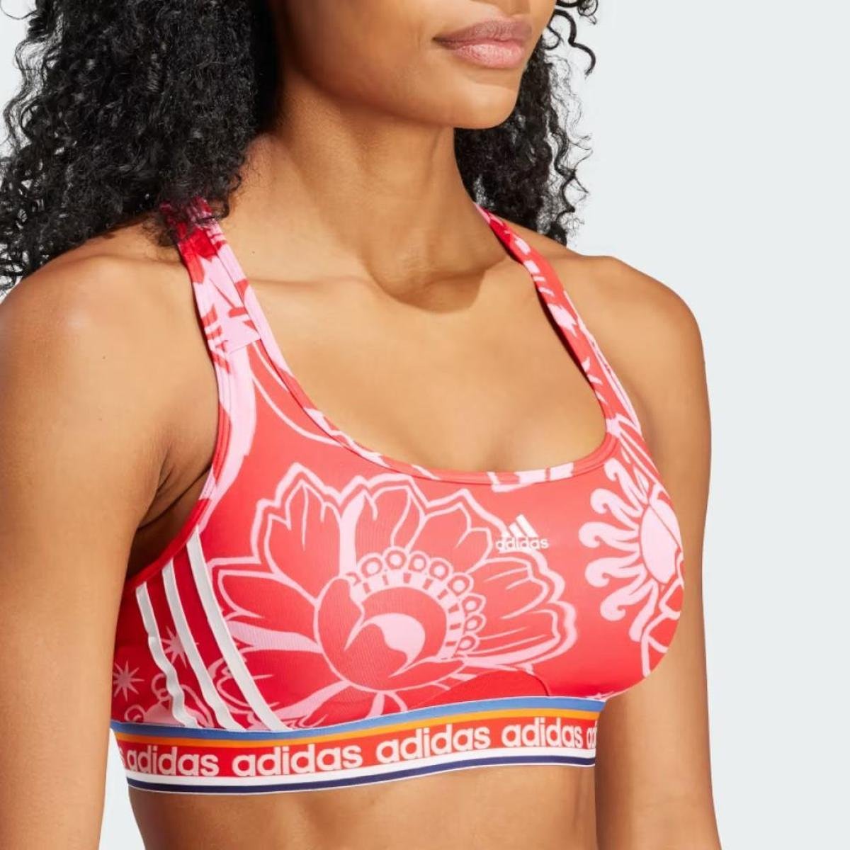 トップス RIO Camisa Manga Longa Cropped FARM Rio Adidas - Preto+Branco | Netshoes