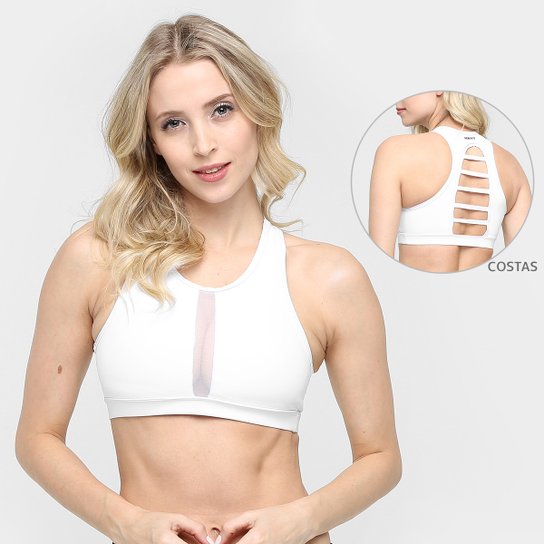 Top Memo Faixa Tule Tiras Costas - Branco