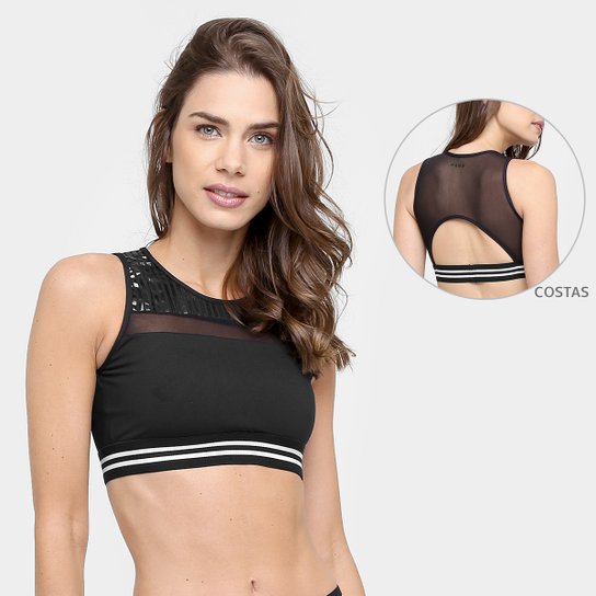 Top Memo Listras Elástico - Preto